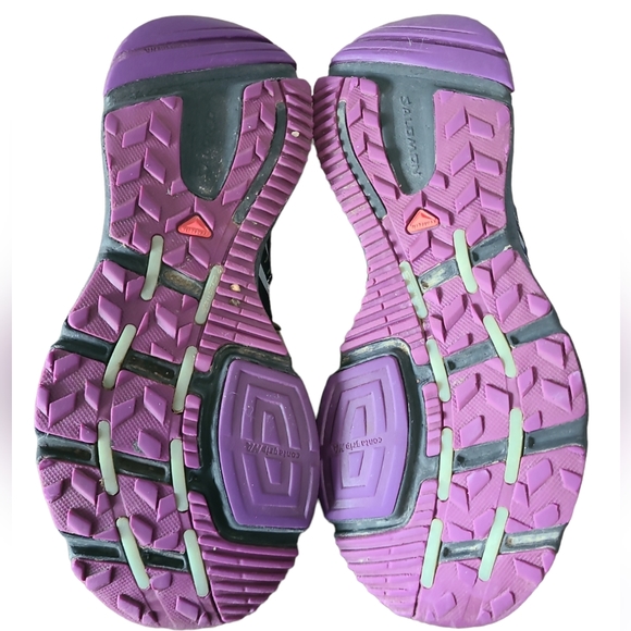 Salomon XR Mission 1 Women’s Trail Running Shoes Quicklace Gray Purple Size 7 - Picture 7 of 8